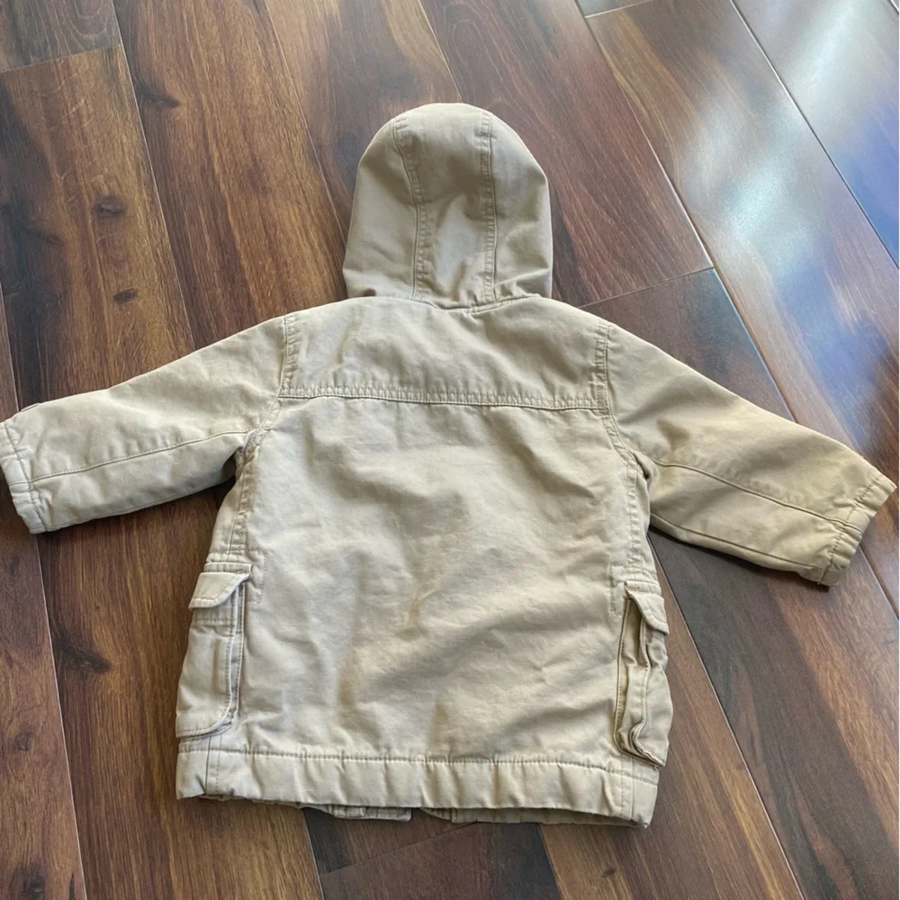 Baby GAP Cotton Toggle Duffle Chore Coat Lined With Hood 18-24M